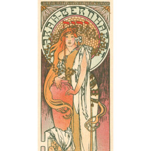 Quadro moderno pronto da appendere: Stampa arte per decorazione interni con design contemporaneo – ART-IT-STICK (La Samaritaine – Mucha)