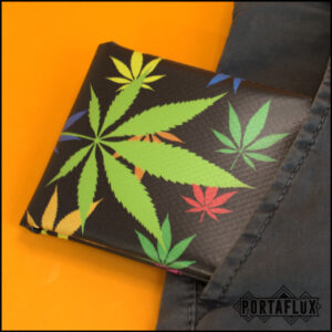 Portafoglio portaschede da Uomo, comodo,compatto e stiloso con RFID Block - ORIGINAL PORTAFLUX (Ganja Acid)