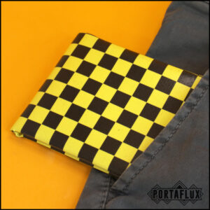 Portafoglio portaschede da Uomo, comodo,compatto e stiloso con RFID Block - ORIGINAL PORTAFLUX (SKA Yellow)