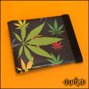 Portafoglio Donna Uomo Unisex Slim Porta Carte di Credito RFID Block Piccolo - MOLLAFLUX (Ganja Acid)