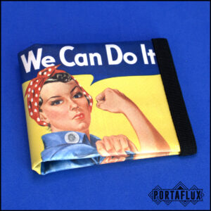Portafoglio Donna Uomo Unisex Slim Porta Carte di Credito RFID Block Piccolo - MOLLAFLUX (We Can Do It)
