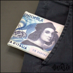 Portafoglio portaschede da Uomo, comodo,compatto e stiloso con RFID Block - ORIGINAL PORTAFLUX (500 mila Lire)