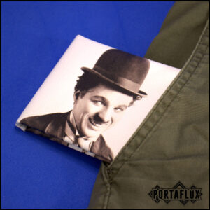 Portafoglio portaschede da Uomo, comodo,compatto e stiloso con RFID Block - ORIGINAL PORTAFLUX (Charlie Chaplin)