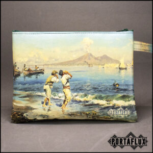 Pochette Portaflux Beauty Donna da Polso, eco Pelle Art Color, Napoli, Vesuvio