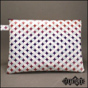 Pochette Portaflux Beauty Uomo Donna da Polso, eco Pelle Art Color, Optical Blue