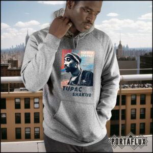 Felpa con Cappuccio Premium Quality – Edizione Limitata – Tributo a Tupac Shakur by Portaflux